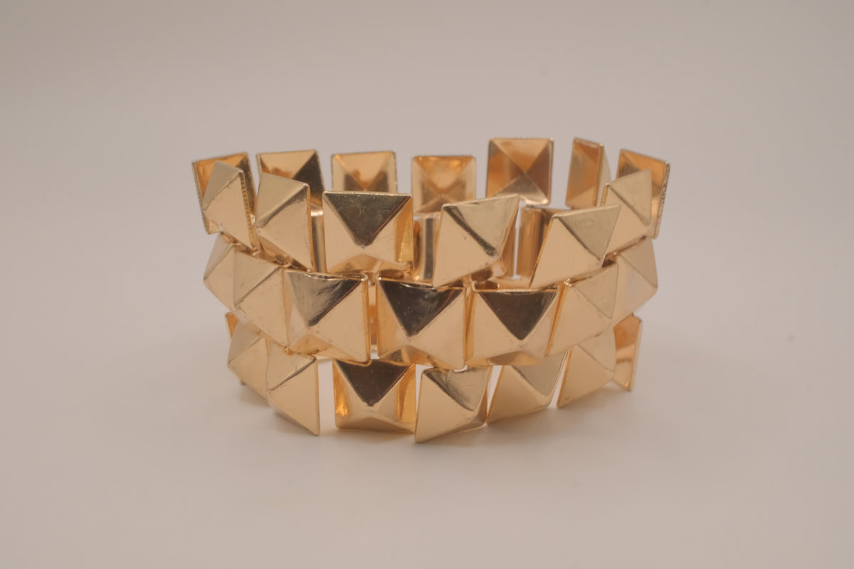 Pyramid stud link statement bracelet