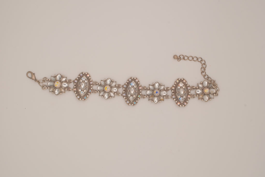 Crystal panel statement bracelet