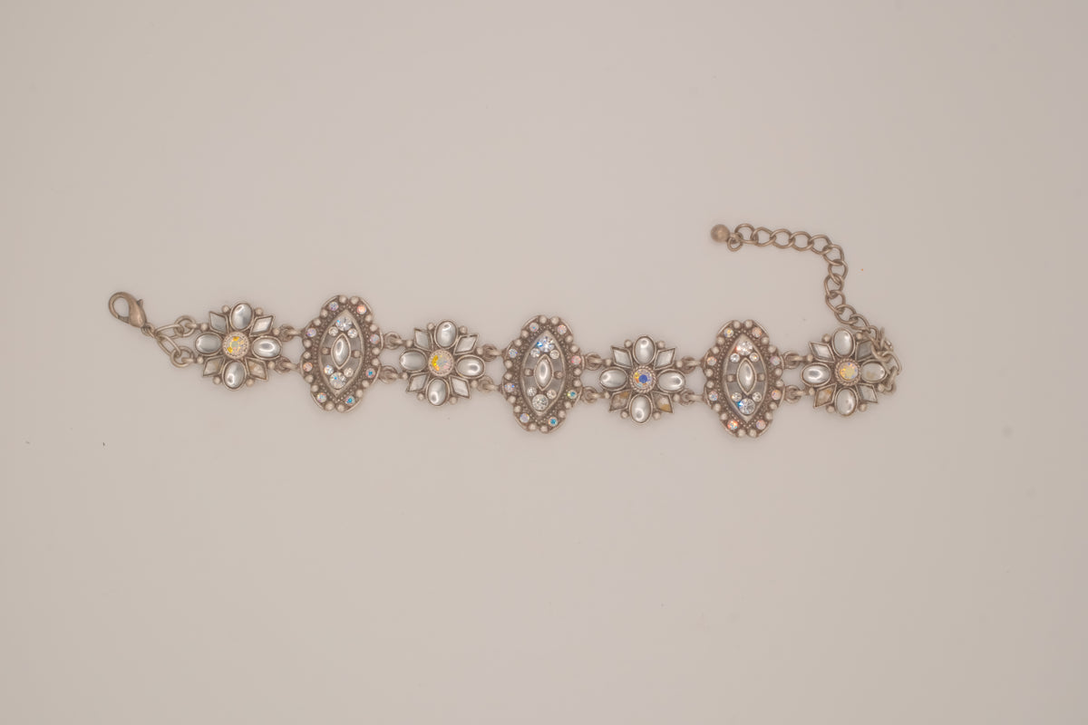 Crystal panel statement bracelet