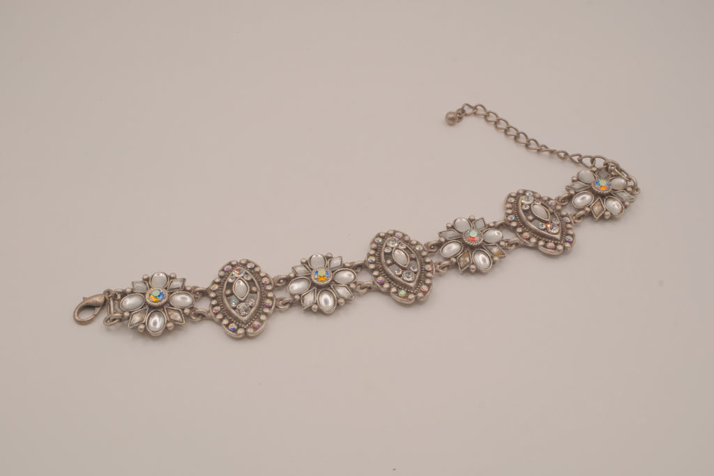 Crystal panel statement bracelet