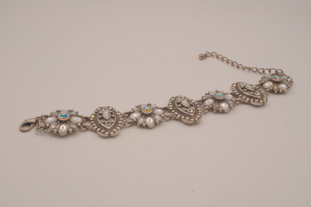 Crystal panel statement bracelet