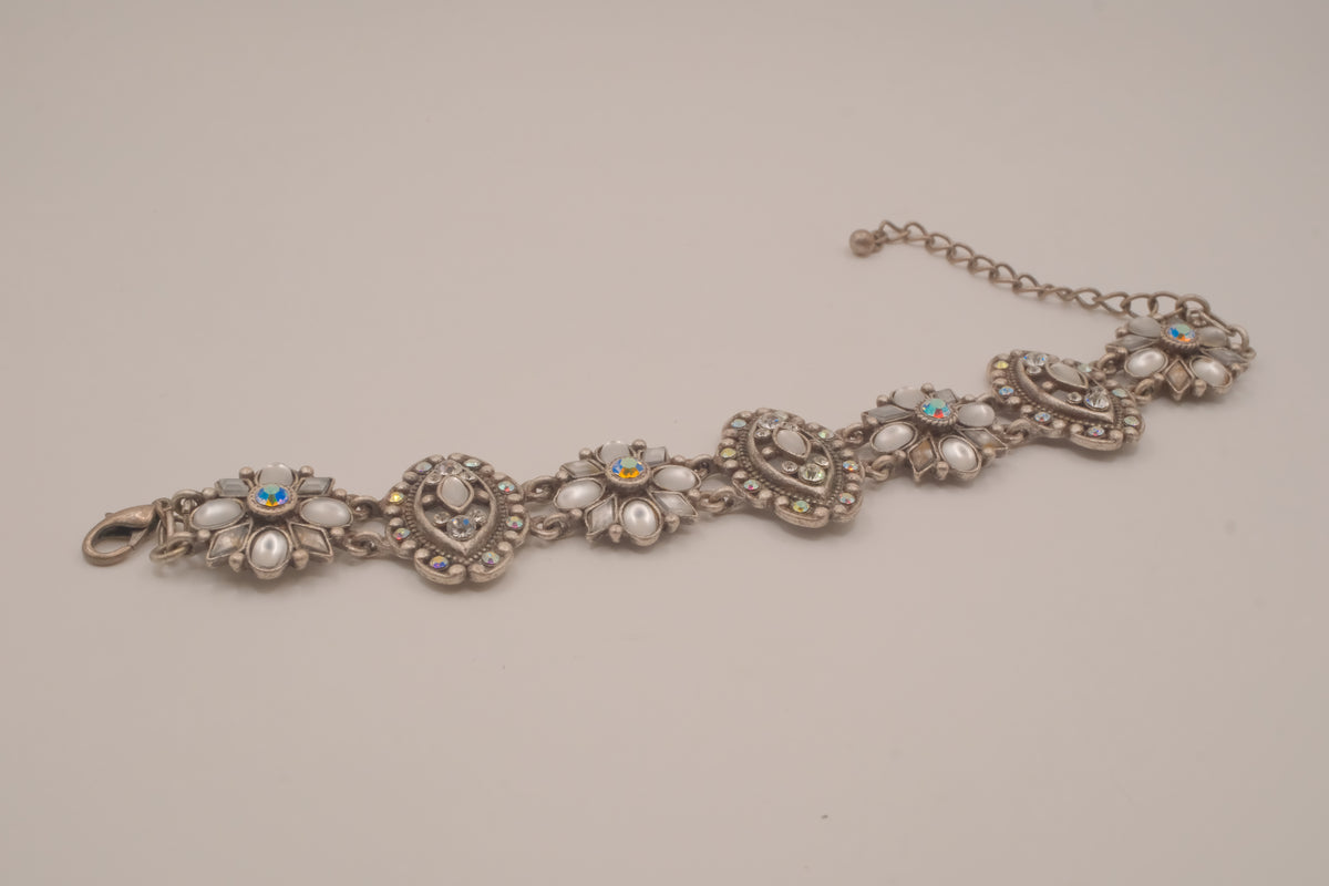 Crystal panel statement bracelet