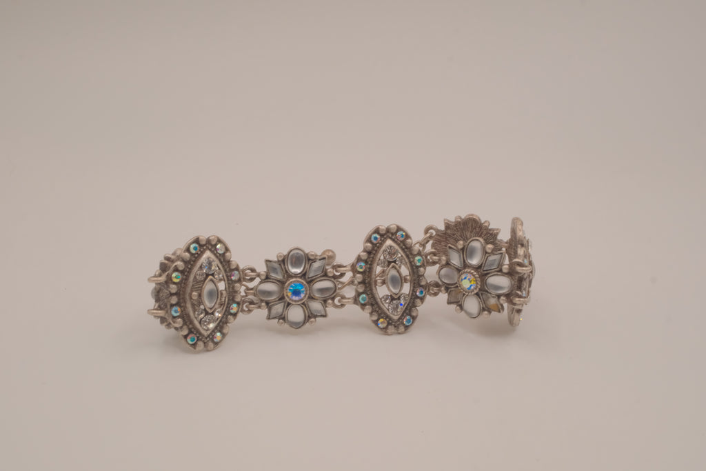 Crystal panel statement bracelet
