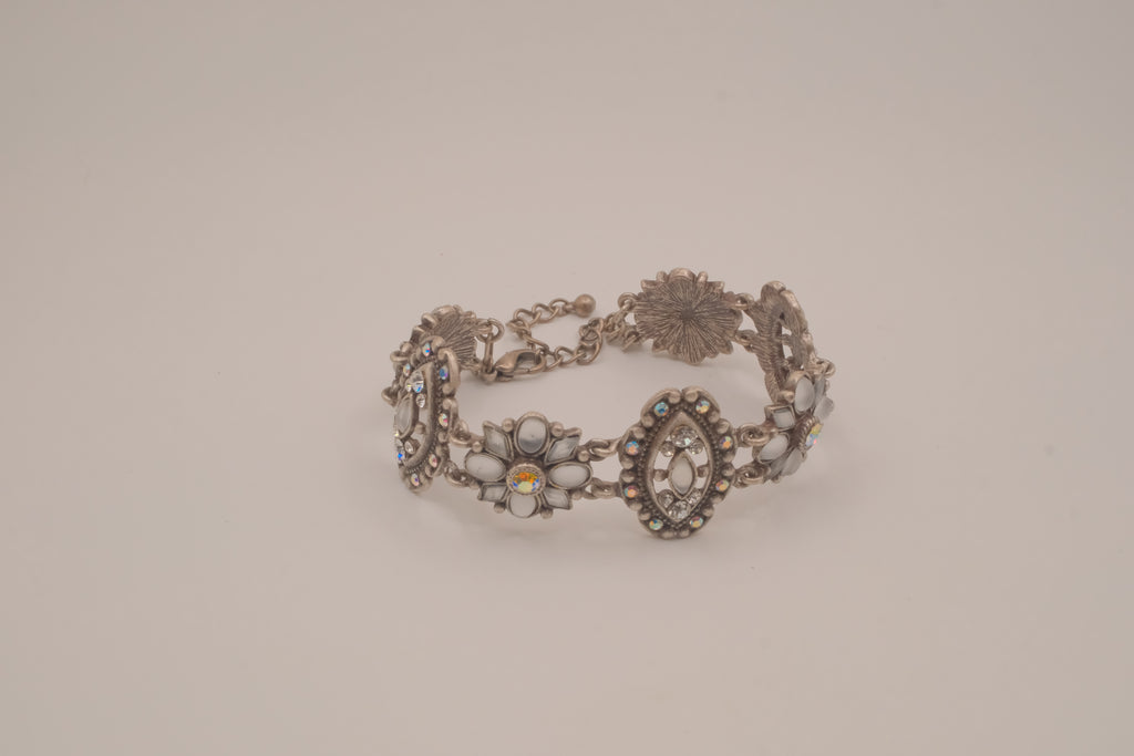 Crystal panel statement bracelet
