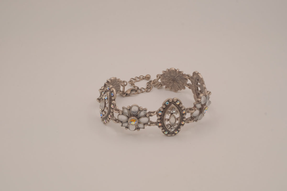Crystal panel statement bracelet
