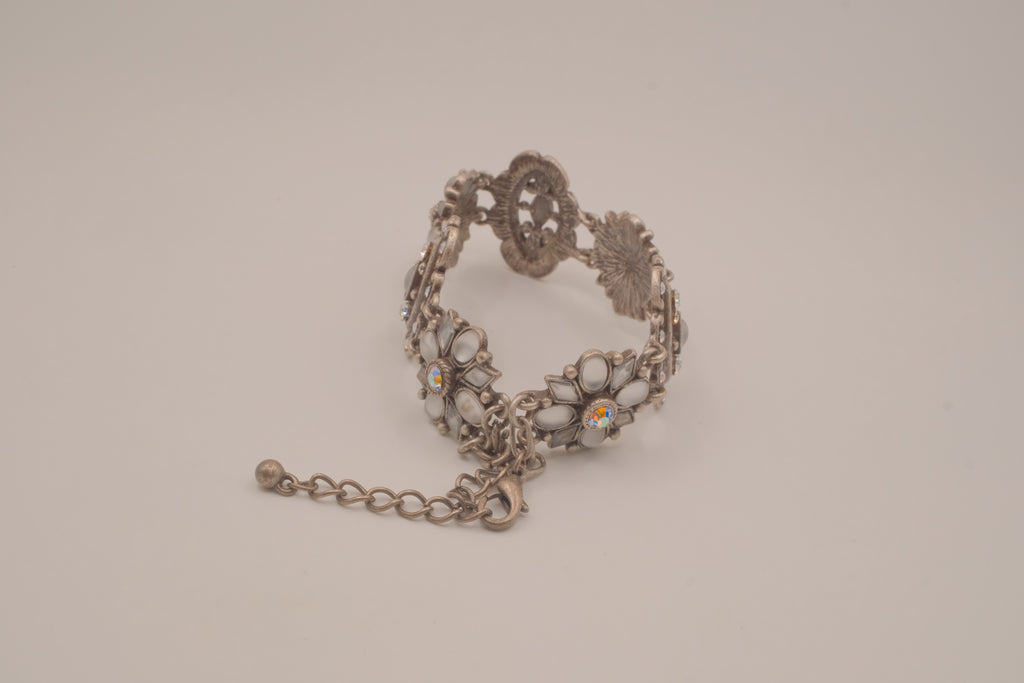 Crystal panel statement bracelet