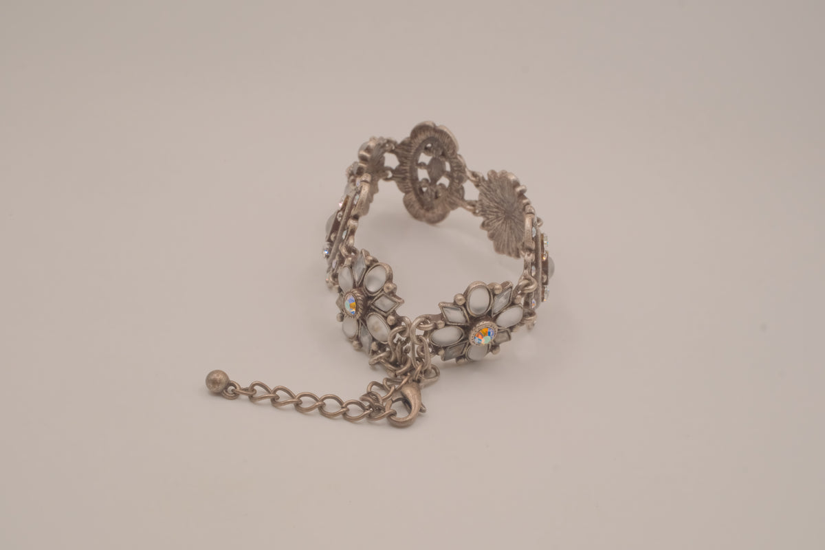 Crystal panel statement bracelet