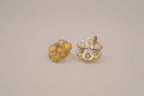 Yellow crystal flower stud earring