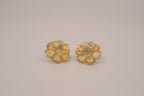Yellow crystal flower stud earring