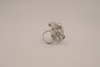 Vintage Mint green floral cocktail ring