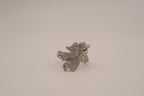 Vintage sculpted pewter angel ring