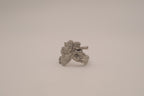 Vintage sculpted pewter angel ring