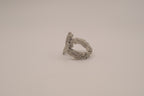 Vintage sculpted pewter angel ring