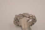 Vintage sculpted pewter angel ring