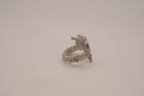 Vintage sculpted pewter angel ring