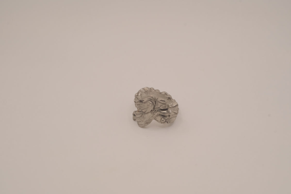 Vintage sculpted pewter angel ring