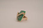 Vintage Green stone statement stretch ring