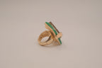 Vintage Green stone statement stretch ring