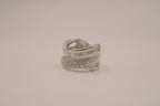 Vintage silver tone crisscross ring