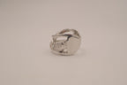 Vintage silver tone crisscross ring