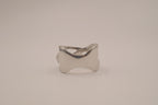 Vintage silver tone crisscross ring