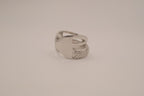 Vintage silver tone crisscross ring