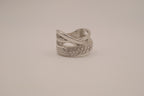 Vintage silver tone crisscross ring