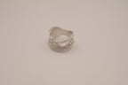 Vintage silver tone crisscross ring