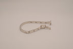 Silver-tone semi-eternity hinged bangle bracelet