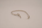 Silver-tone semi-eternity hinged bangle bracelet