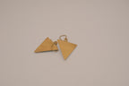 Triangular enamel and wire drop earring