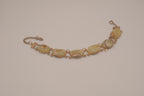 Vintage green stone panel link bracelet