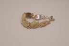 Vintage green stone panel link bracelet