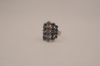 Vintage Black rhinestones cluster statement ring