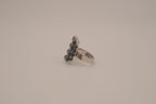 Vintage Black rhinestones cluster statement ring
