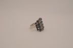 Vintage Black rhinestones cluster statement ring