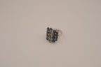 Vintage Black rhinestones cluster statement ring