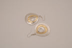 Two-tone layered teardrop dangle earrings