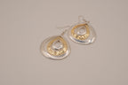 Two-tone layered teardrop dangle earrings