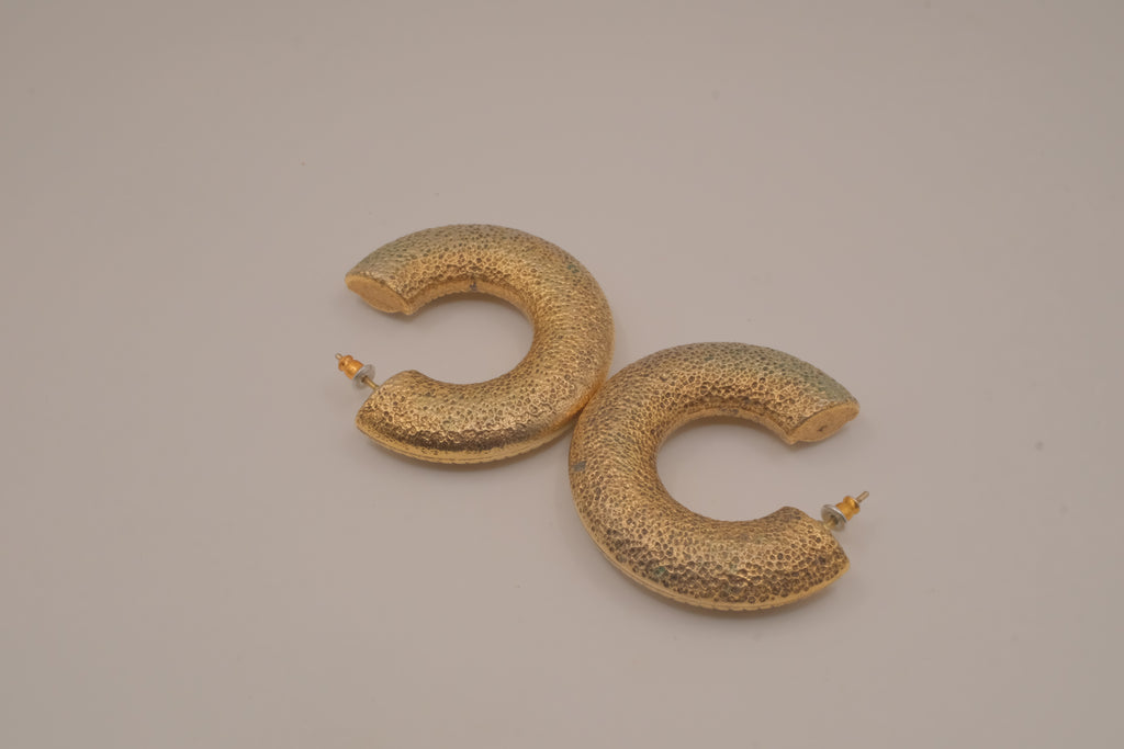 Vintage gold-tone half-hoop earrings