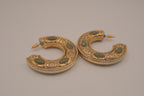 Vintage gold-tone half-hoop earrings