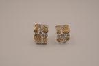 Vintage two-tone huggie hoop earrings