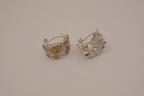 Vintage two-tone huggie hoop earrings