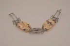 Vintage natural shell paneled link bracelet
