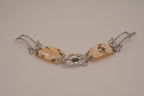 Vintage natural shell paneled link bracelet