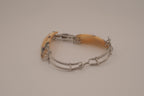 Vintage natural shell paneled link bracelet
