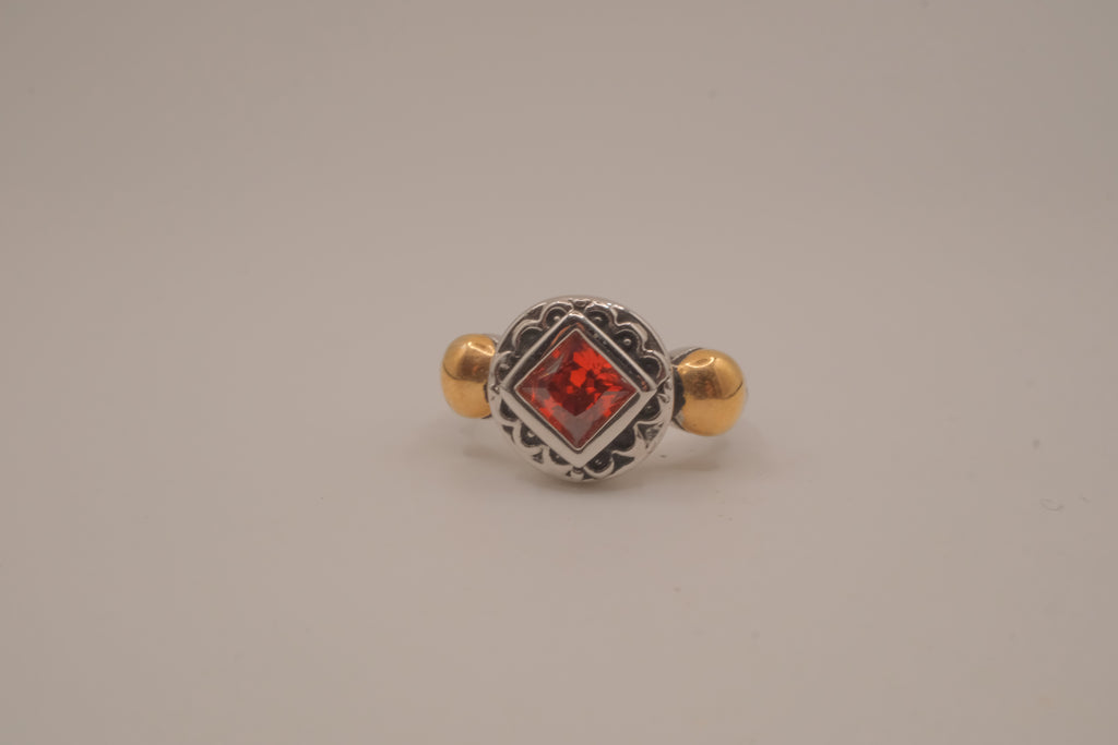 Artisan mixed-metal cocktail ring