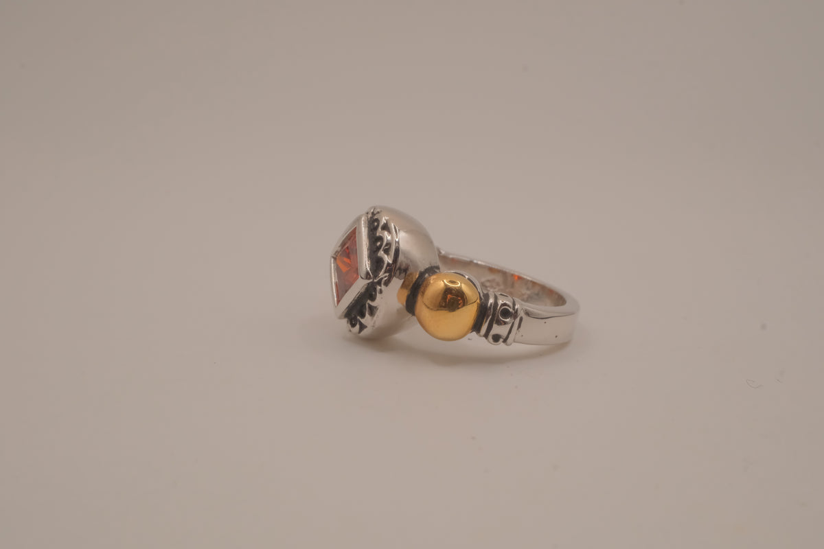 Artisan mixed-metal cocktail ring
