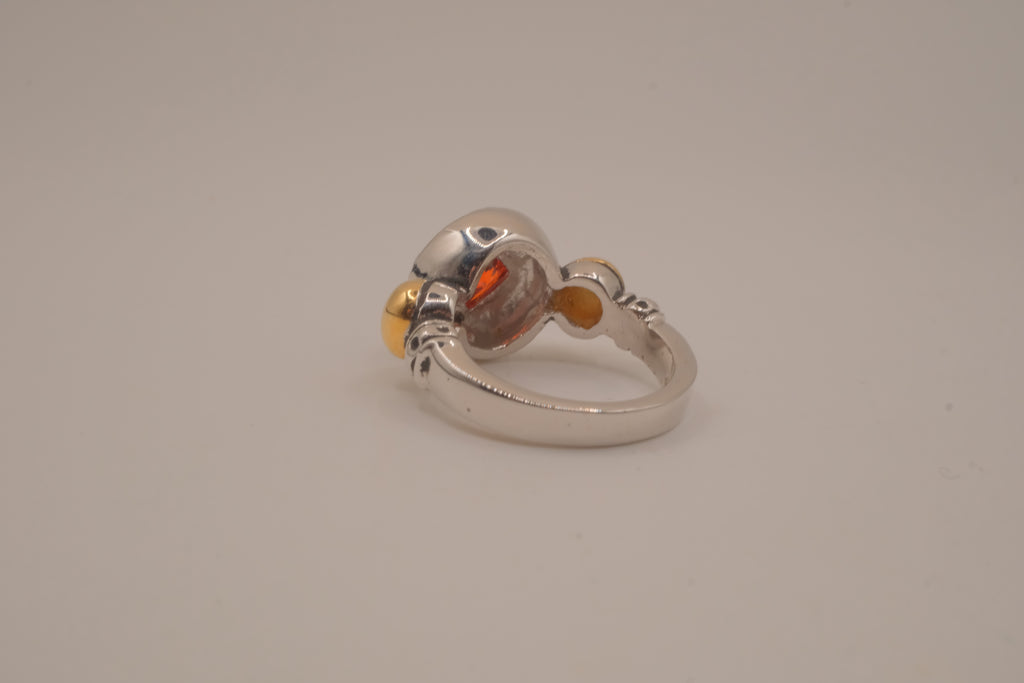 Artisan mixed-metal cocktail ring