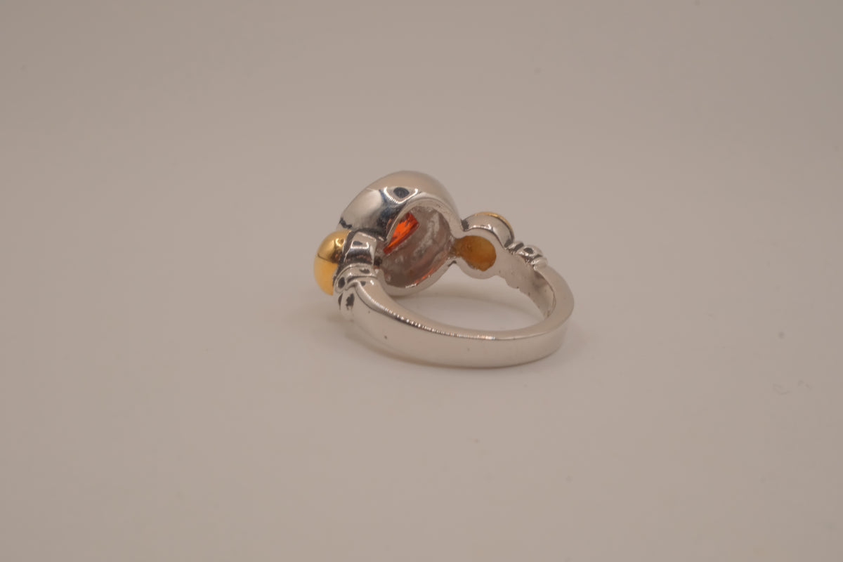 Artisan mixed-metal cocktail ring